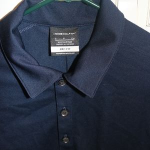Nike Gold Mens tech sport dri fit polo in navy
